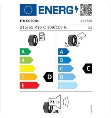215/65R16 C TL 109/107R 8PR VANMILE MILESTONE