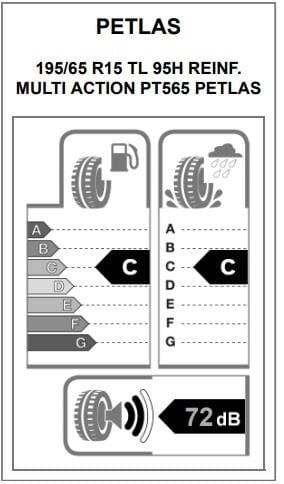 195/65R15 TL 95H REINF. MULTI ACTION PT565 PETLAS