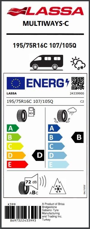 195/75R16 C 107/105Q 8PR MULTIWAYS-C LASSA
