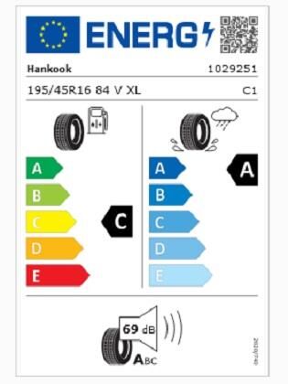 195/45R16 84V XL VENTUS PRIME 4 K135 HANKOOK