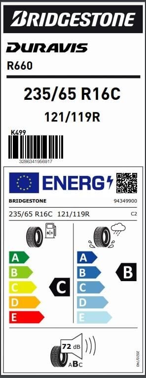 235/65R16 C 121/119R 12PR R660 BRIDGESTONE