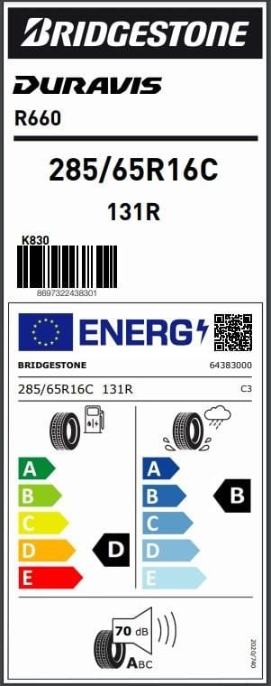 285/65R16 C 131R R660 BRIDGESTONE