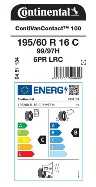 195/60R16 C 99/97H VANC100 CONTİNENTAL