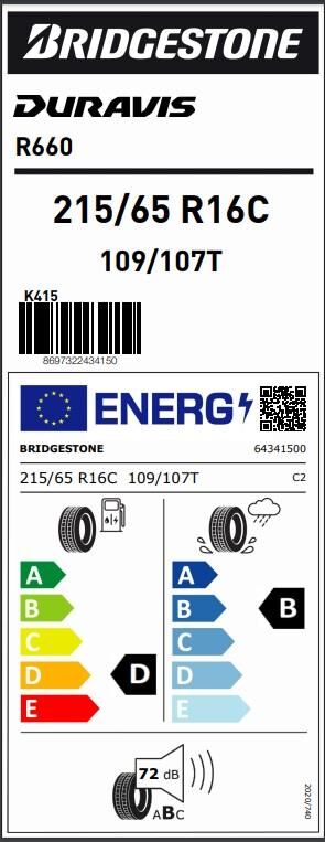 215/65R16 C 106/104T R660 BRIDGESTONE