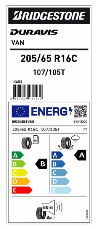 205/65R16 C 107/105T DURAVIS VAN BRIDGESTONE