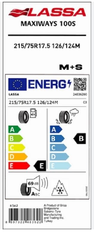215/75R17.5 126/124M MAXİWAYS 100S LASSA (DÜZ)