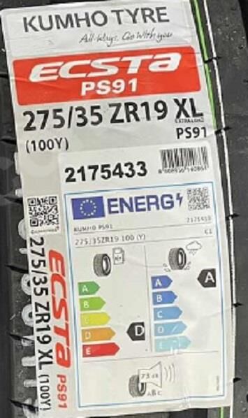 275/35R19 100Y XL PS91 KUMHO