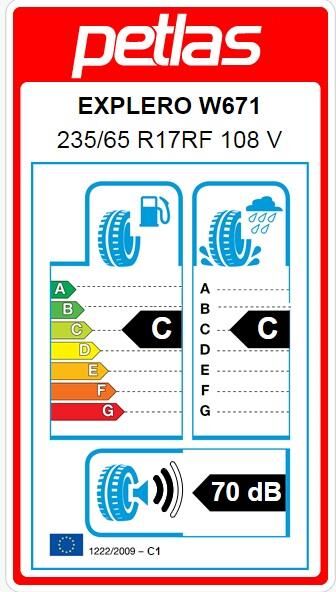 235/65R17 TL 108V REINF. EXPLERO WINTER W671 PETLAS