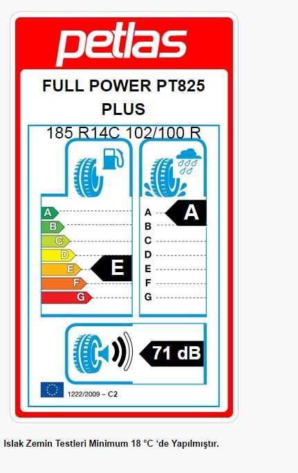 185R14 C TL 102/100R 8PR FULL POWER PT825 PLUS PETLAS