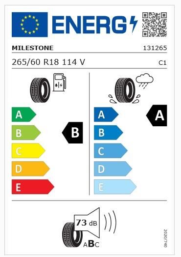 265/60R18 TL 114V REINF. SUVMILE H/T MILESTONE