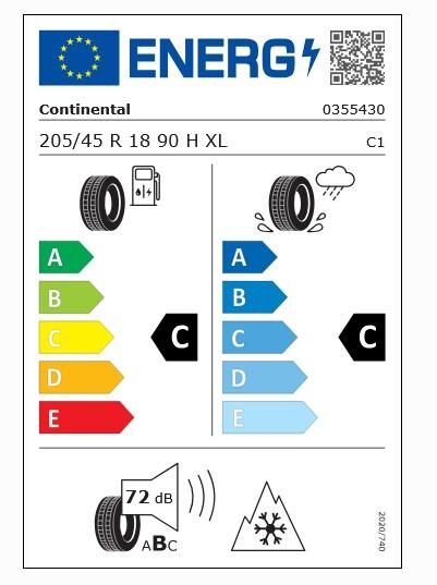 205/45R18 90H XL FR TS860S * CONTİNENTAL