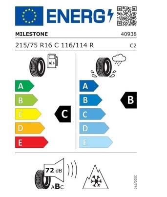 215/75R16 C TL 116/114R 10PR WINTIDE MILESTONE