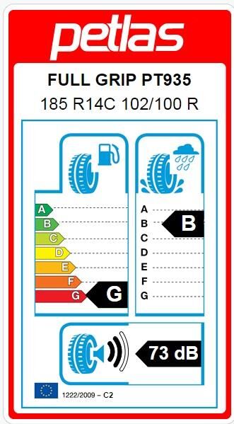 185R14 C TL 102/100R 8PR FULL GRIP PT935 PETLAS