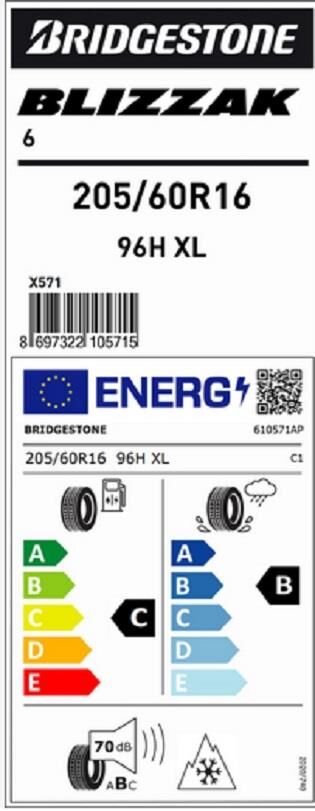 205/60R16 96H BLİZZAK 6 BRIDGESTONE
