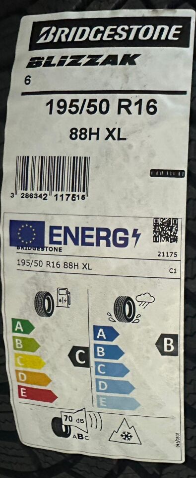 195/50R16 88H XL BLİZZAK 6 BRIDGESTONE