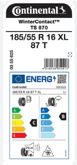 185/55R16 87T XL TS870 CONTİNENTAL