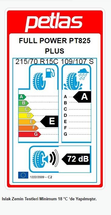 215/70R15 C TL 109/107S 8PR FULL POWER PT825 PLUS PETLAS