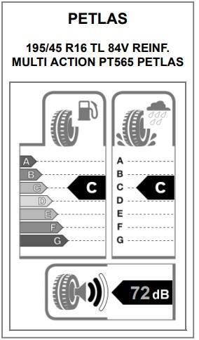 195/45R16 TL 84V REINF. MULTI ACTION PT565 PETLAS