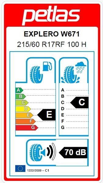 215/60R17 TL 100H REINF. EXPLERO WINTER W671 PETLAS