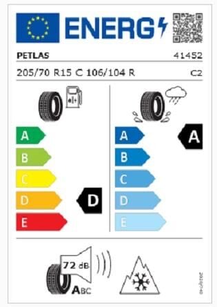 205/70R15 C TL 106/104R 8PR FULL GRIP PT935 PETLAS