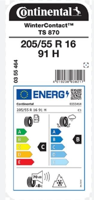 205/55R16 91H TS870 CONTİNENTAL