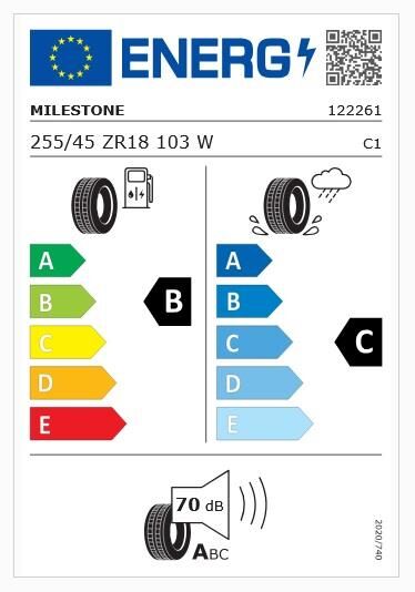 255/45R18 TL 103W REINF. CARMILE SPORT MILESTONE