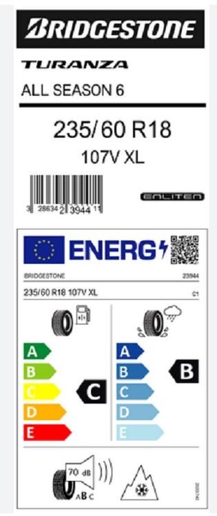 235/60R18 107V XL TURANZA ALL SEASON 6 BRIDGESTONE
