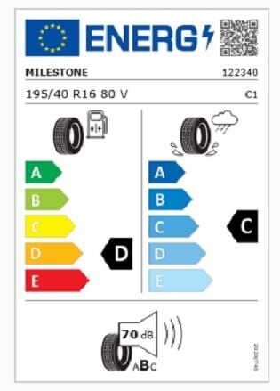 195/40R16 TL 80V REINF. CARMILE SPORT MILESTONE