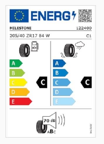 205/40R17 TL 84W REINF. CARMILE SPORT MILESTONE