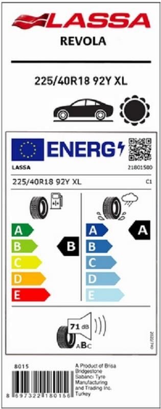 225/40R18 92Y XL REVOLA LASSA