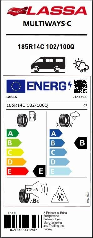 185R14 C 102/100Q 8PR MULTIWAYS-C LASSA