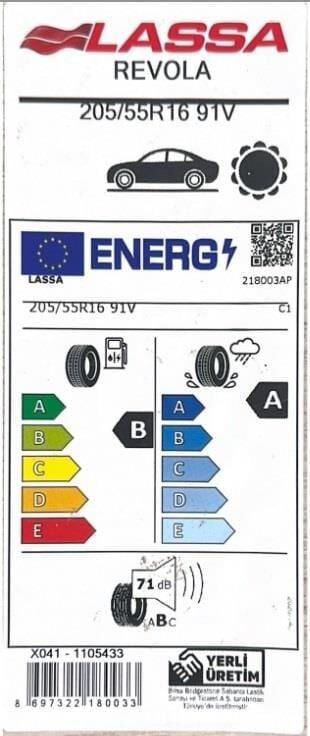 205/55R16 91V REVOLA LASSA