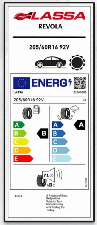 205/60R16 92V REVOLA LASSA