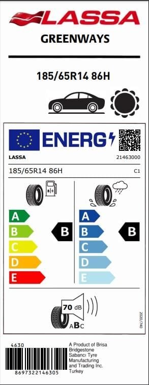185/65R14 86H GREENWAYS LASSA