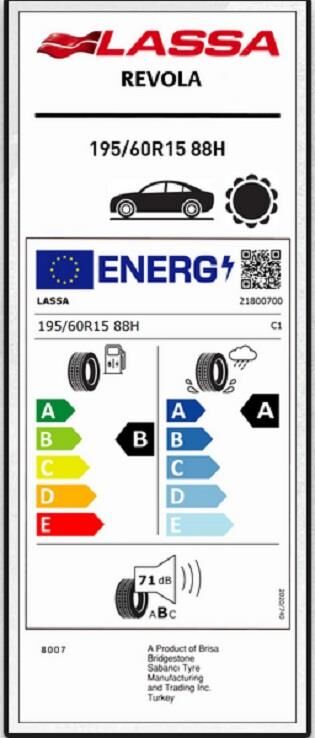195/60R15 88H REVOLA LASSA