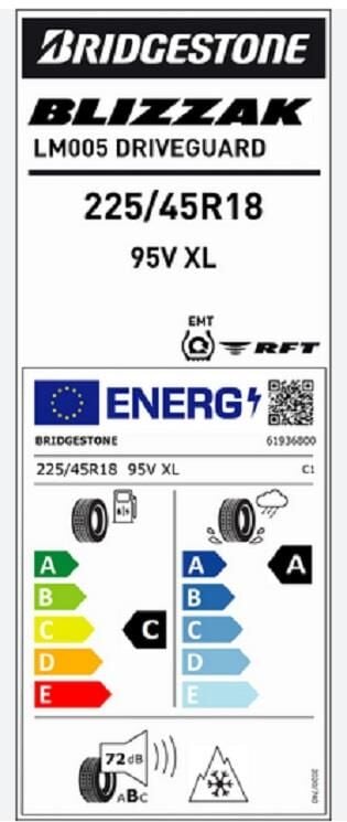 225/45R18 95V XL LM005 DRIVEGUARD RFT BRIDGESTONE