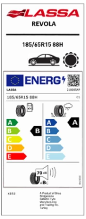 185/65R15 88H REVOLA LASSA