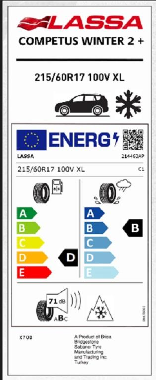 215/60R17 100V XL COMPETUS WINTER 2 + LASSA