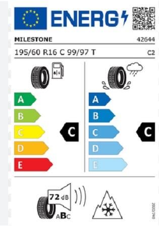 195/60R16 C TL 99/97T 6PR WINTIDE MILESTONE