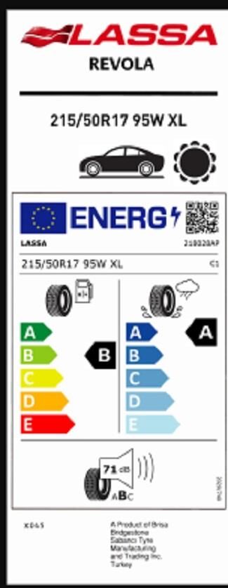 215/50R17 95W XL REVOLA LASSA