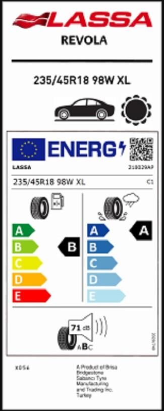 235/45R18 98W XL REVOLA LASSA