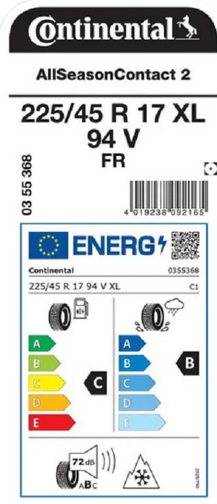 225/45R17 94Y XL FR ASC 2 CONTİNENTAL