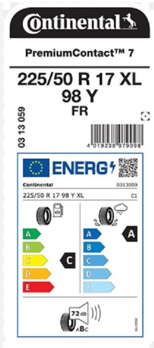 225/50R17 98Y XL FR PC7 CONTİNENTAL