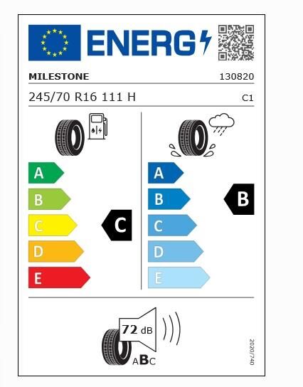 245/70R16 TL 111H REINF. SUVMILE H/T MILESTONE