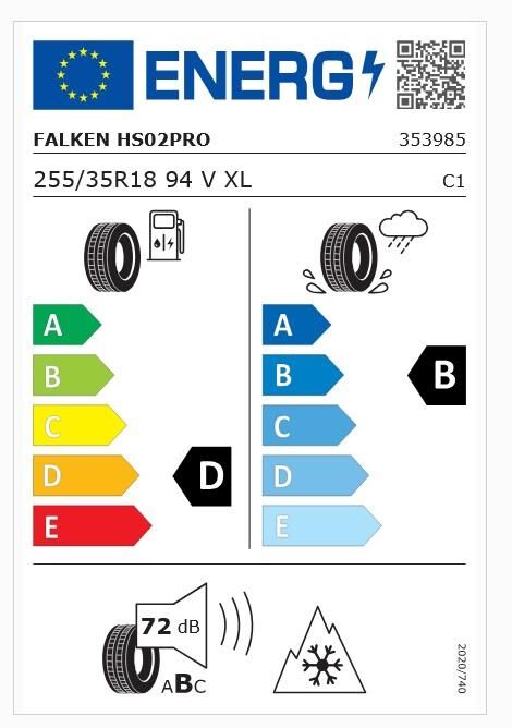 255/35R18 TL 94V EUROWINTER HS02 PRO FALKEN