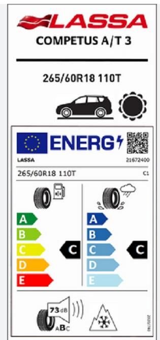 265/60R18 110T COMPETUS A/T 3 LASSA