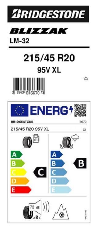 215/45R20 95V XL BLİZZAK LM32 BRIDGESTONE