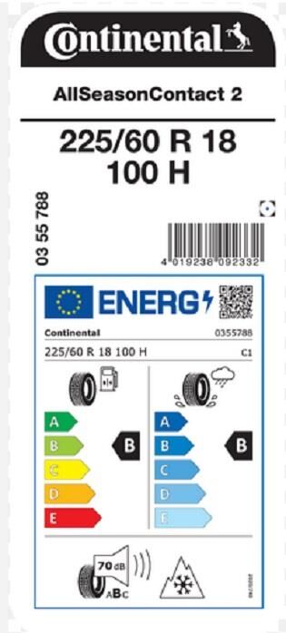 225/60R18 100H ALL SEASON CONTACT 2 CONTİNENTAL