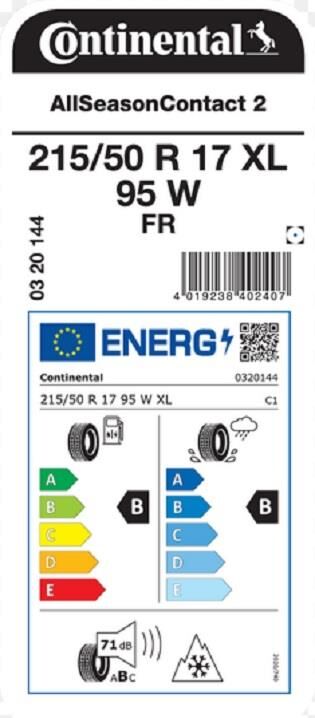 215/50R17 95W XL FR ASC2 CONTİNENTAL