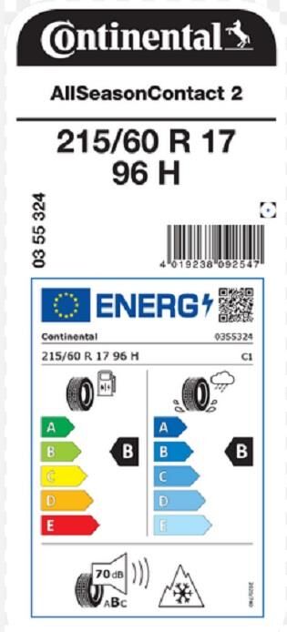 215/60R17 96H ALL SEASON CONTACT 2 CONTİNENTAL